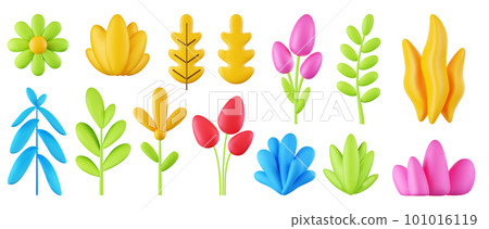 3d vector plants set. 3d vector plants set. 101016119