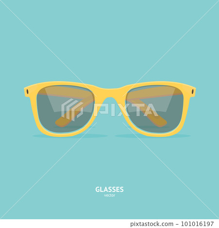 Cartoon Yellow Sunglass with Black Lenses. Vector Cartoon Yellow Sunglass with Black Lenses. Vector 101016197