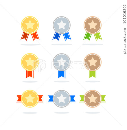 Cartoon Color Different Minimal Badge Ecommerce Set. Vector Cartoon Color Different Minimal Badge Ecommerce Set. Vector 101016202