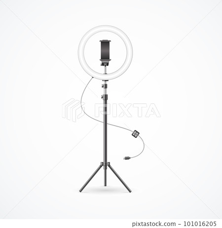 Realistic Detailed 3d Led Ring Lamp. Vector Realistic Detailed 3d Led Ring Lamp. Vector 101016205