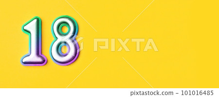 18 years celebration. Greeting banner. 101016485