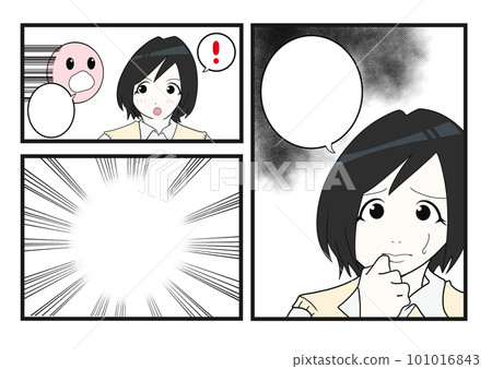 Girl and speech bubble cartoon template (2) Girl and speech bubble cartoon template (2) 101016843