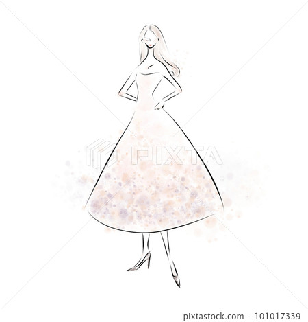 A woman in a dress A woman in a dress 101017339