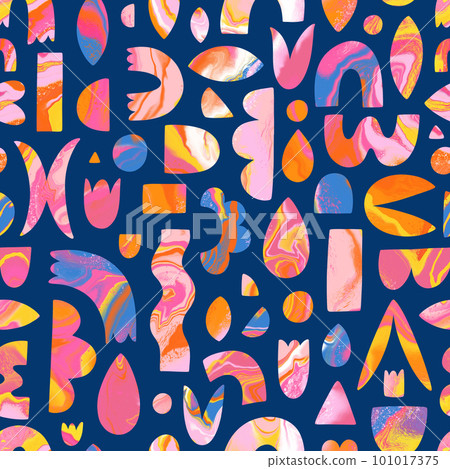 Fun inky abstract seamless pattern, illustration 101017375