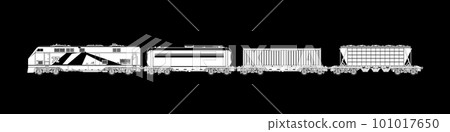 Locomotive silhouette with wagons Locomotive silhouette with wagons 101017650