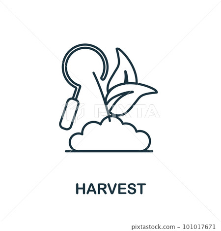 Harvest line icon. Monochrome simple Harvest outline icon for templates, web design and infographics 101017671
