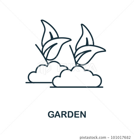 Garden line icon. Monochrome simple Garden outline icon for templates, web design and infographics Garden line icon. Monochrome simple Garden outline icon for templates, web design and infographics 101017682
