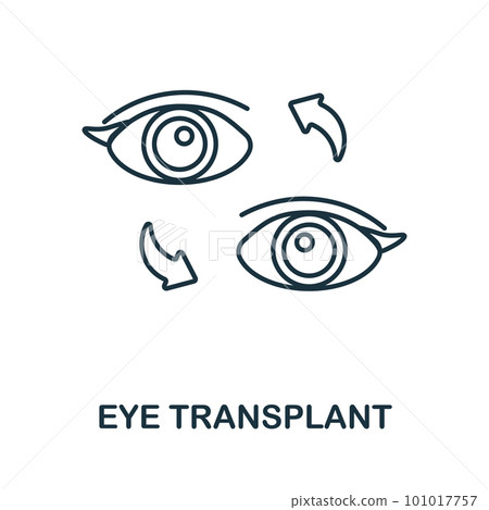 Eye Transplant line icon. Element sign from transplantation collection. Flat Eye Transplant outline icon sign for web design, infographics and more. 101017757