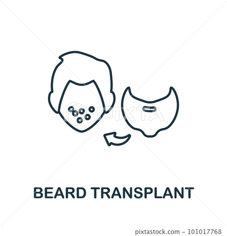 Beard Transplant line icon. Element sign from transplantation collection. Flat Beard Transplant outline icon sign for web design, infographics and more. 101017768
