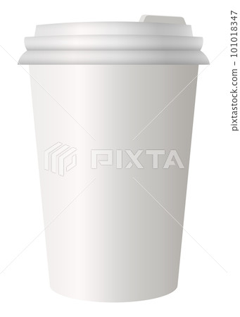 Coffee cup with place for lettering. Coffee to go. Hot street drinks, cardboard packaging plastic cap 101018347