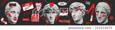 Greece modern face with contemporary element. Template design. Vector illustration 101018470