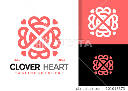 Abstract clover heart logo vector icon illustration 101018873
