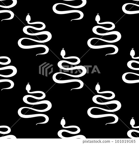 Seamless pattern with snakes illustration white 101019165