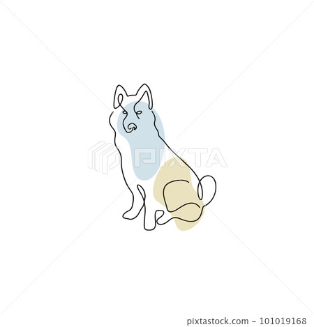 Chinese Zodiac symbol Dog illustration in line art 101019168
