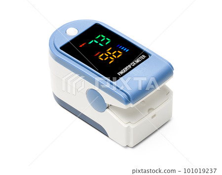 Pulse oximeter device isolated on white background Pulse oximeter device isolated on white background 101019237