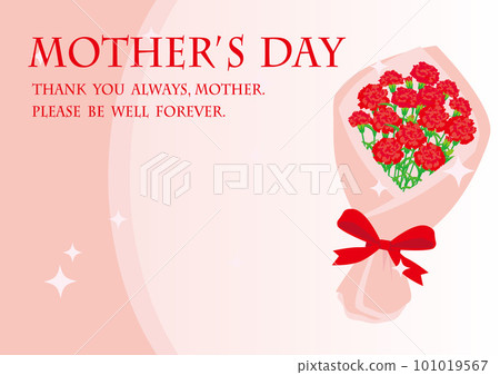母親節一束紅色康乃馨的插圖 母親節一束紅色康乃馨的插圖 101019567