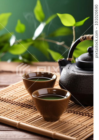 Concept of hot drink, asian tea accessories Stock Photo by AtlasComposer