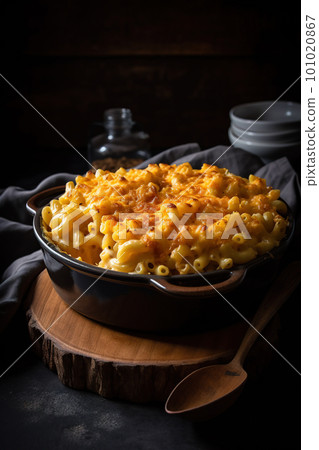 Mac and cheese. Classic American rustic mac and cheese. Golden baked macaroni with cheddar Mac and cheese. Classic American rustic mac and cheese. Golden baked macaroni with cheddar 101020867