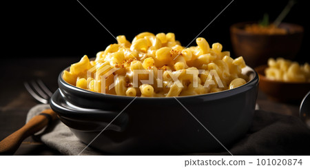 Mac and cheese. Classic American rustic mac and cheese. Golden baked macaroni with cheddar Mac and cheese. Classic American rustic mac and cheese. Golden baked macaroni with cheddar 101020874