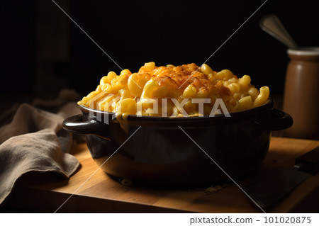 Mac and cheese. Classic American rustic mac and cheese. Golden baked macaroni with cheddar Mac and cheese. Classic American rustic mac and cheese. Golden baked macaroni with cheddar 101020875