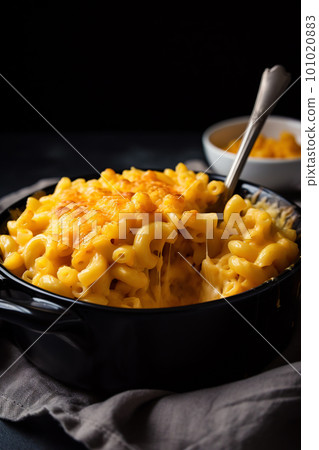 Mac and cheese. Classic American rustic mac and cheese. Golden baked macaroni with cheddar Mac and cheese. Classic American rustic mac and cheese. Golden baked macaroni with cheddar 101020883