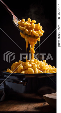 Mac and cheese. Classic American rustic mac and cheese. Golden baked macaroni with cheddar Mac and cheese. Classic American rustic mac and cheese. Golden baked macaroni with cheddar 101020886