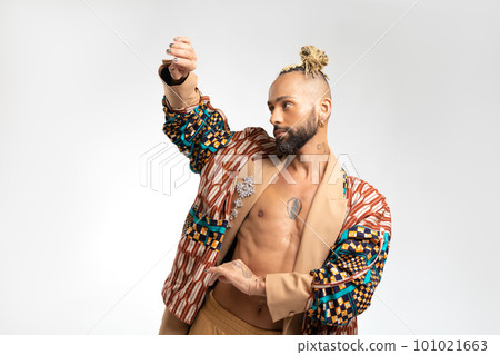 Black Gay Man in Stylish Jacket 101021663