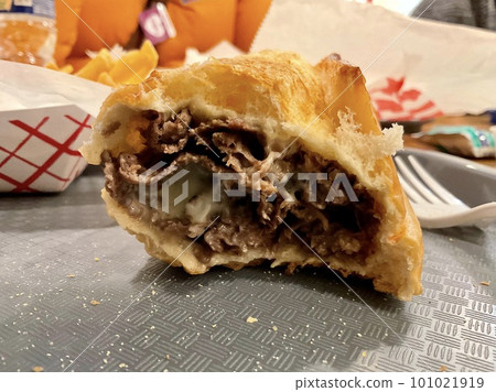 American Philadelphia Philly Cheese Steak Cross Section American Philadelphia Philly Cheese Steak Cross Section 101021919