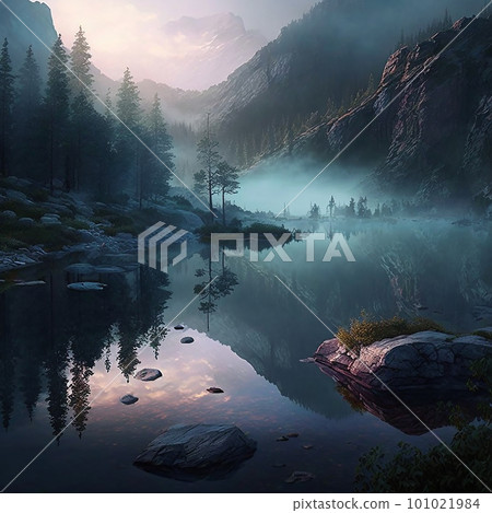 landscape, lake, mountain 101021984