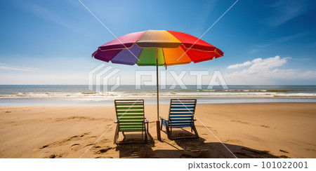 Beautiful beach banner. White sand, chairs and umbrella travel tourism wide panorama background concept. Amazing beach landscape Beautiful beach banner. White sand, chairs and umbrella travel tourism wide panorama background concept. Amazing beach landscape 101022001