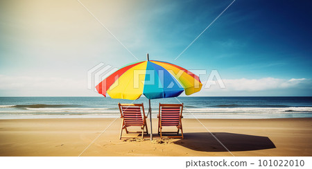 Beautiful beach banner. White sand, chairs and umbrella travel tourism wide panorama background concept. Amazing beach landscape Beautiful beach banner. White sand, chairs and umbrella travel tourism wide panorama background concept. Amazing beach landscape 101022010