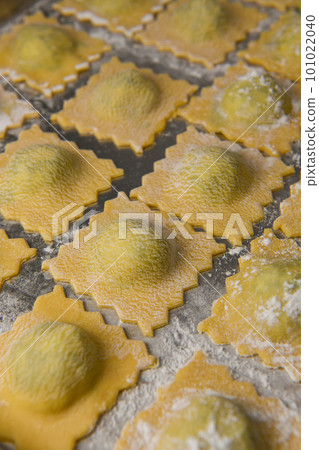 Recipe for Homemade Ravioli with Spinach and Ricotta Filling 101022040