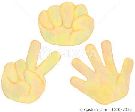 簡單的石頭、剪刀、布插畫 101022333