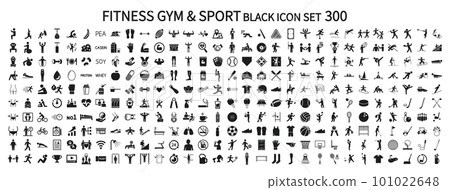 Fitness gym and sports related icon set 101022648