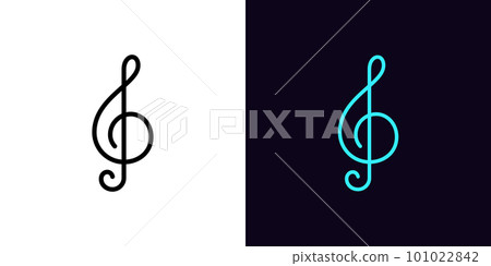 Outline treble clef icon, with editable stroke. Music note glyph, violin key pictogram. Treble clef note, classical music and melody, symphony, musical concert and performance. Outline treble clef icon, with editable stroke. Music note glyph, violin key pictogram. Treble clef note, classical music and melody, symphony, musical concert and performance. 101022842