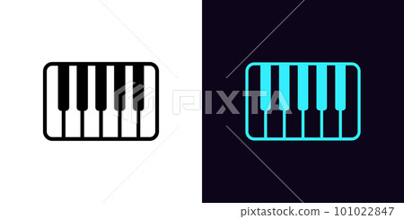 Outline piano icon, with editable stroke. Piano keyboard sign, musical instrument pictogram. Classical music, pianoforte melody, jazz show and performance, piano keys and sound. Outline piano icon, with editable stroke. Piano keyboard sign, musical instrument pictogram. Classical music, pianoforte melody, jazz show and performance, piano keys and sound. 101022847