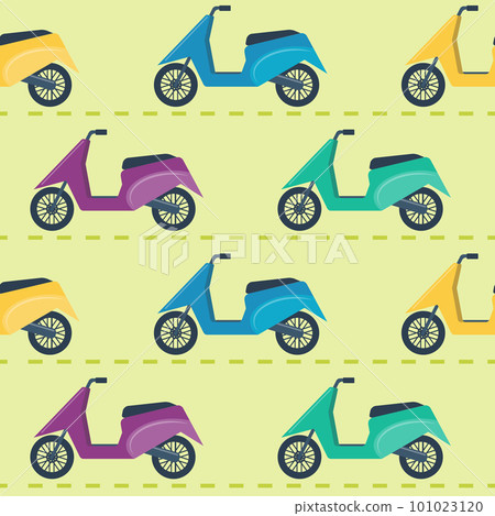 Seamless pattern with scooters Seamless pattern with scooters 101023120