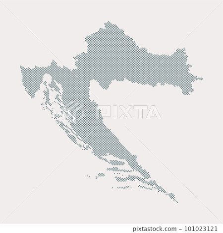 Vector map Croatia for points, dotted template Vector map Croatia for points, dotted template 101023121