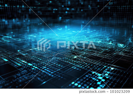 Blue cyberspace, technology background 101023209