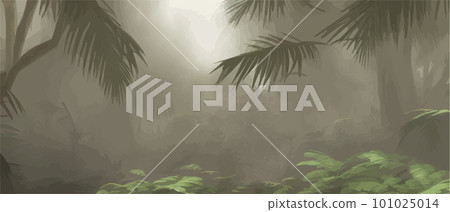 Palm leaves. Tropical seamless background. Graphic design with amazing palm Palm leaves. Tropical seamless background. Graphic design with amazing palm 101025014