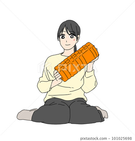 foam roller and woman 1 foam roller and woman 1 101025698