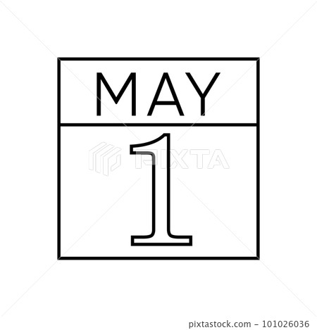 Calendar 1st of May flat icon on white background. International Workers Day. Calendar 1st of May flat icon on white background. International Workers Day. 101026036