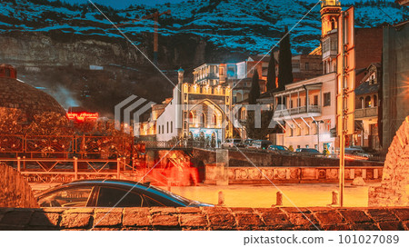 Tbilisi, Georgia. Scenic View Of Abanotubani - Bath District. hy 101027089