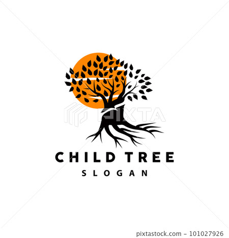 Tree Logo, Life Balance Education Vector, Luxurious Elegant Simple Tree Design, Playground Illustration Icon 101027926