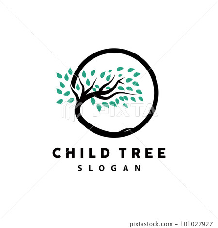 Tree Logo, Life Balance Education Vector, Luxurious Elegant Simple Tree Design, Playground Illustration Icon 101027927