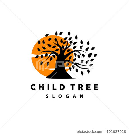 Tree Logo, Life Balance Education Vector, Luxurious Elegant Simple Tree Design, Playground Illustration Icon 101027928