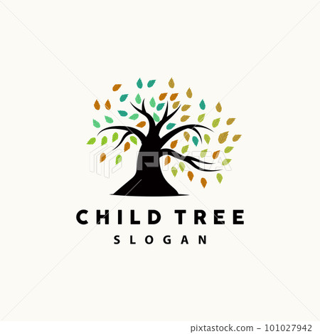 Tree Logo, Life Balance Education Vector, Luxurious Elegant Simple Tree Design, Playground Illustration Icon 101027942