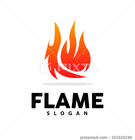 Red Flame Logo, Burning Heat Fire Vector, Fire Logo Template Icon Design 101028299