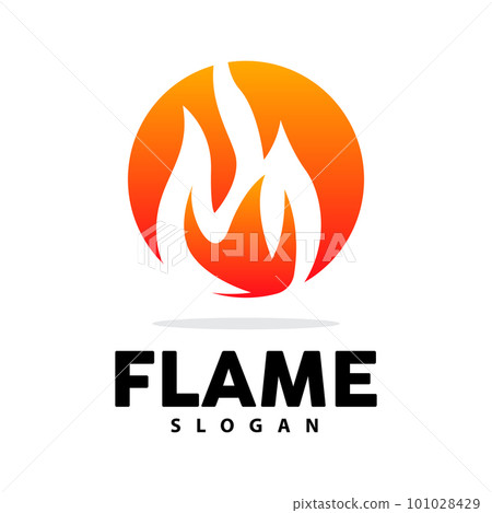 Red Flame Logo, Burning Heat Fire Vector, Fire Logo Template Icon Design 101028429