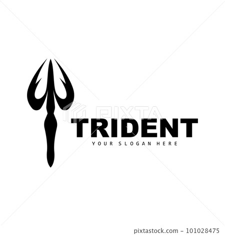 Trident Logo, Vector Magic Spear of Poseidon Neptune, Triton King Design, Template Icon Brand Illustration Trident Logo, Vector Magic Spear of Poseidon Neptune, Triton King Design, Template Icon Brand Illustration 101028475